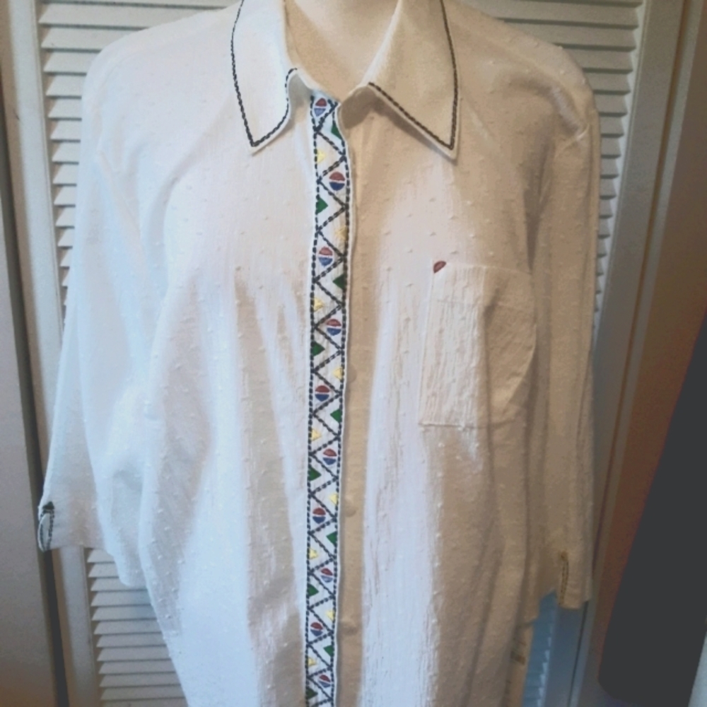 3/4 sleeve Blouse multi color front